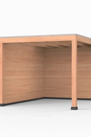 Gratis Retour Douglas overkapping, 300 x 400, met achterwand en zijwand, Westwood Elegant